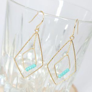 NEW 18K Gold Sterling Silver Handmade Wire Earring